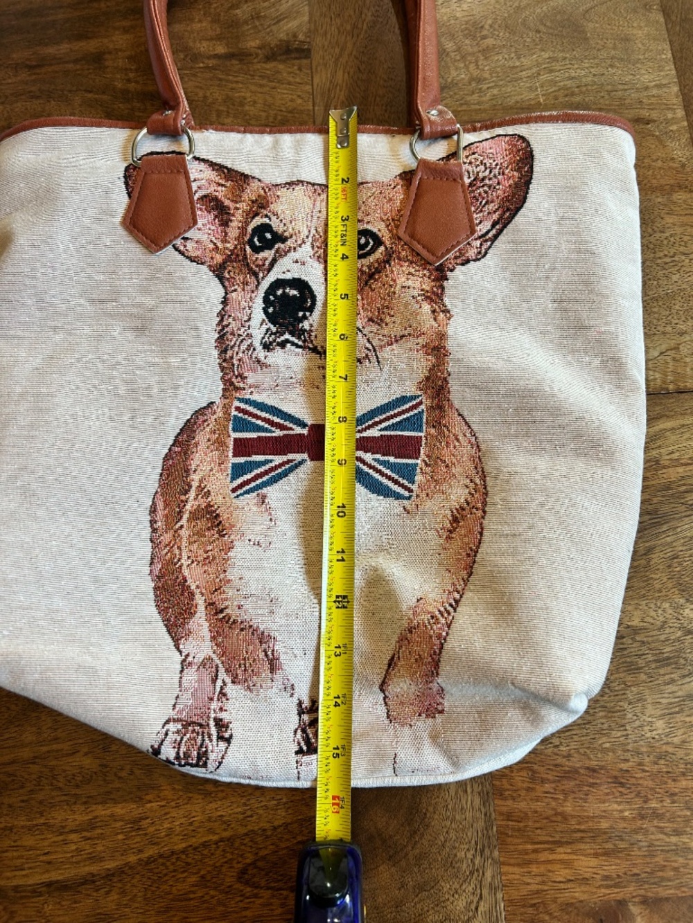 Adorable Corgi  On Zippered Tote Bag - Picture 7 of 11